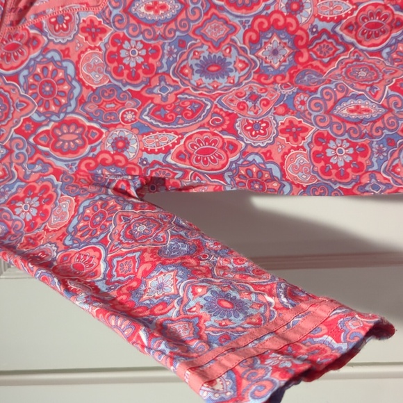 Talbots Women's Pink Paisley V Neck 3/4 Sleeve tunic size Lp - Picture 3 of 9